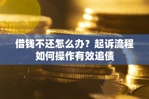 济南借钱不还怎么办？起诉流程如何操作有效追债