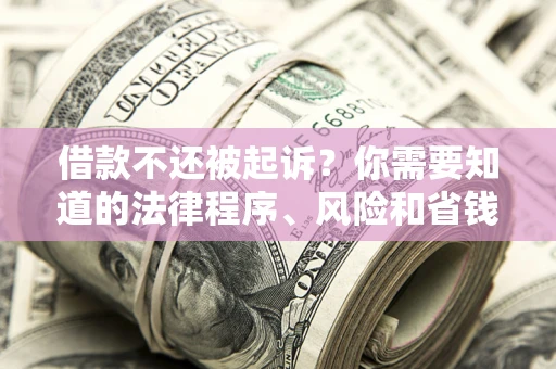 济南借款不还被起诉？你需要知道的法律程序、风险和省钱技巧